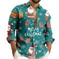 thumbnail image 2 of Fznquz Button Down Mens Shirt Big and Tall Christmas Oversized Long Sleeve Green Shirts Xmas Print 2025 Mens Clothes, 2 of 5