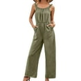 thumbnail image 4 of Defitshape Women's Sexy Jumpsuit One Piece Jumpers Wide Leg Backless Fall Elegant Fitted High Waist Jump Suit Green Small, 4 of 4
