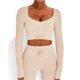 thumbnail image 1 of Conjunto deportivo NikouMX para mujer con cordón sin costuras, talla S M L, 1 of 7