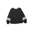 thumbnail image 2 of ABPHQTO Top de mujer con cuello redondo y manga globo con estampado de leopardo negro, 2 of 5
