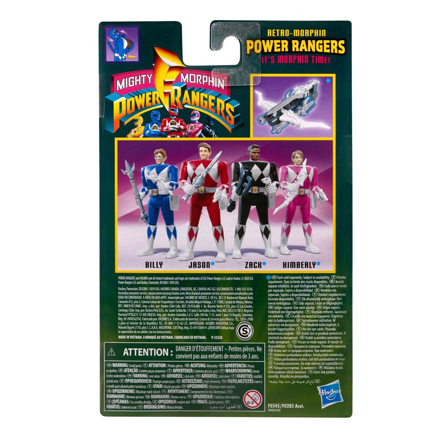 Power Rangers Retro-Morphin Blue Ranger Billy Fliphead Action Figure Inspired by Classic Mighty Morphin Toy for Kids Ages 4 and Up