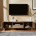 thumbnail image 4 of Mid-Century Modern TV Stand for 70" TVs, Wood TV Console with Reeded 2-Door for Living Room, Nature, 4 of 9