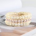 thumbnail image 2 of GHSDFBB Boho Handmade Natural Stone Bead 3 Row Wide Wrap Wrist Statment Bracelet Jewelry Collection, 2 of 7