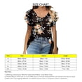 thumbnail image 4 of Blusa de manga con volantes Zhivalor Cuello en V Doble capa holgada Flor negra XXL, 4 of 5