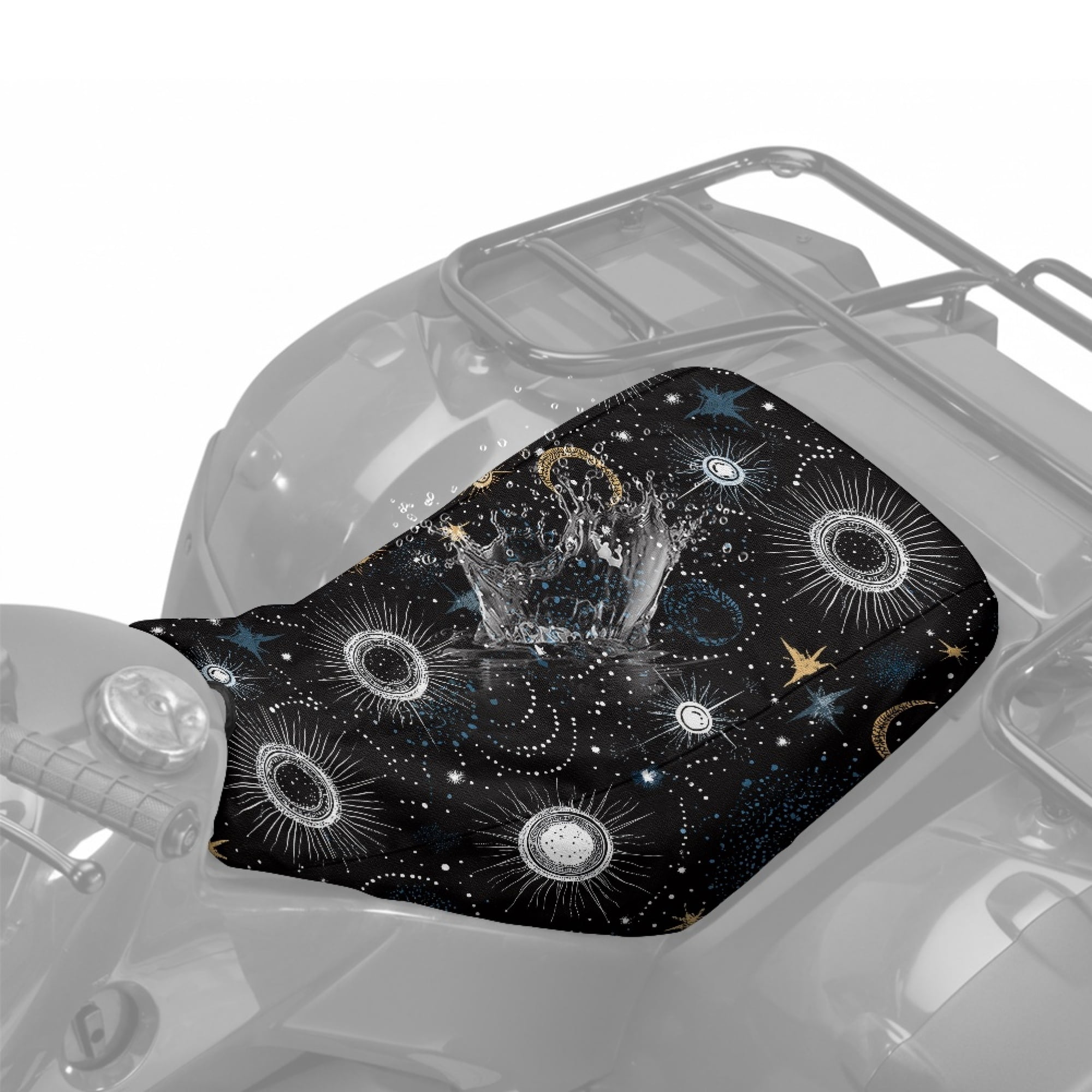 CHAQLIN Anti-Slip Four Wheeler Seat Protector for Outdoor Hunting Waterproof ATV Cover Starry Sky Pattern