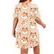 thumbnail image 4 of Camisolas cortas para mujer, primavera/verano, holgadas, cuello redondo, bonitas, estampadas, de manga corta, para casa, falda de algodón de imitación para mujer, 4 of 6