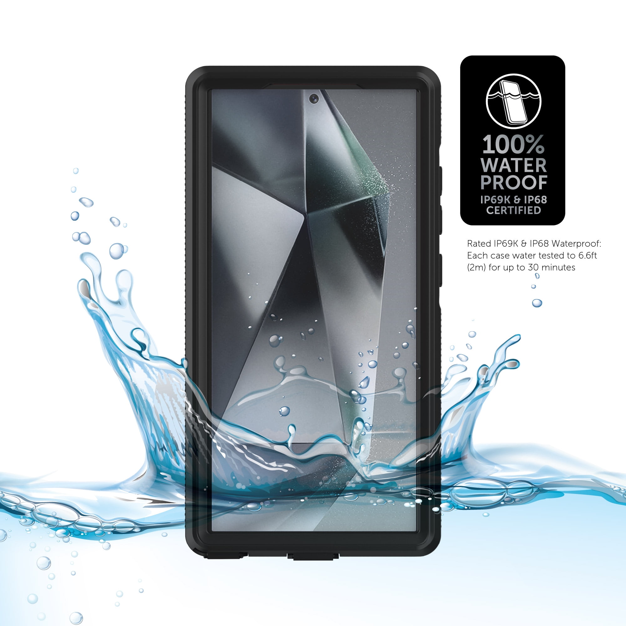 Body Glove Tidal Waterproof Phone Case for Samsung Galaxy S24 Ultra 5G - Black/Clear
