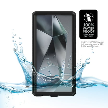 body glove tidal waterproof phone case for samsung galaxy s24 ultra 5g - black/clear
