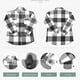 thumbnail image 3 of Chamarras a cuadros informales para mujer, camisa de bolsillo con botones de franela cepillada Adepaton  BST2001269-5, 3 of 5