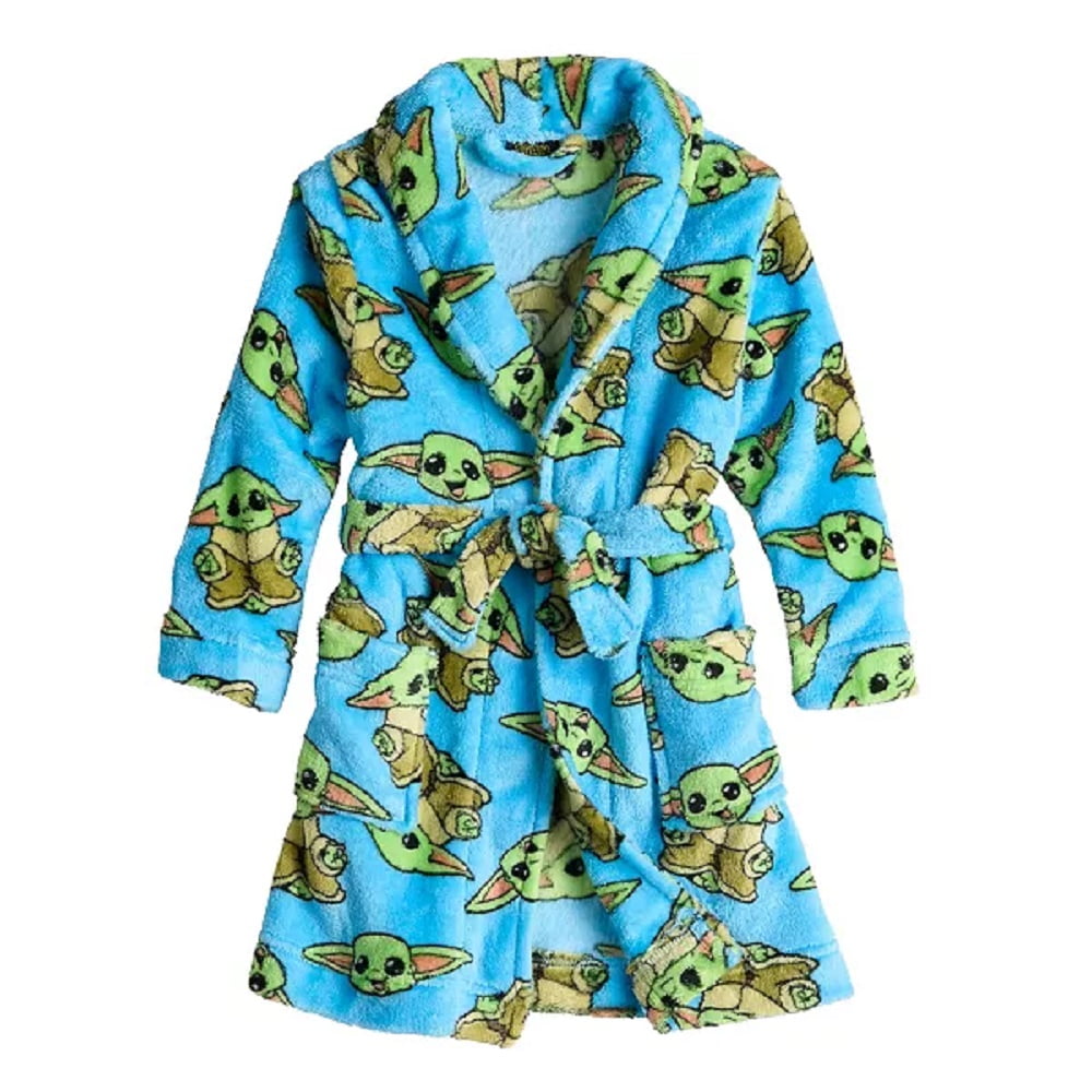 The Mandalorian Baby Yoda Boy's Toddler Fleece Bathrobe, Robe (5T