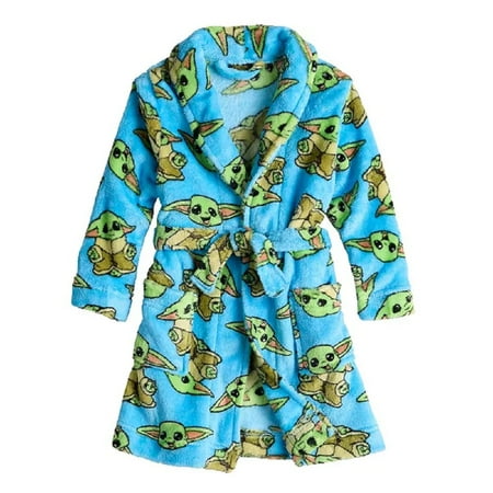 

The Mandalorian Baby Yoda Boy s Toddler Fleece Bathrobe Robe (3T)
