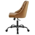 thumbnail image 3 of Computer Work Desk Swivel Tufted Chair, Faux Vegan Leather, Black Tan, Modern Contemporary Urban Design, Home Business Office Furniture, 3 of 9