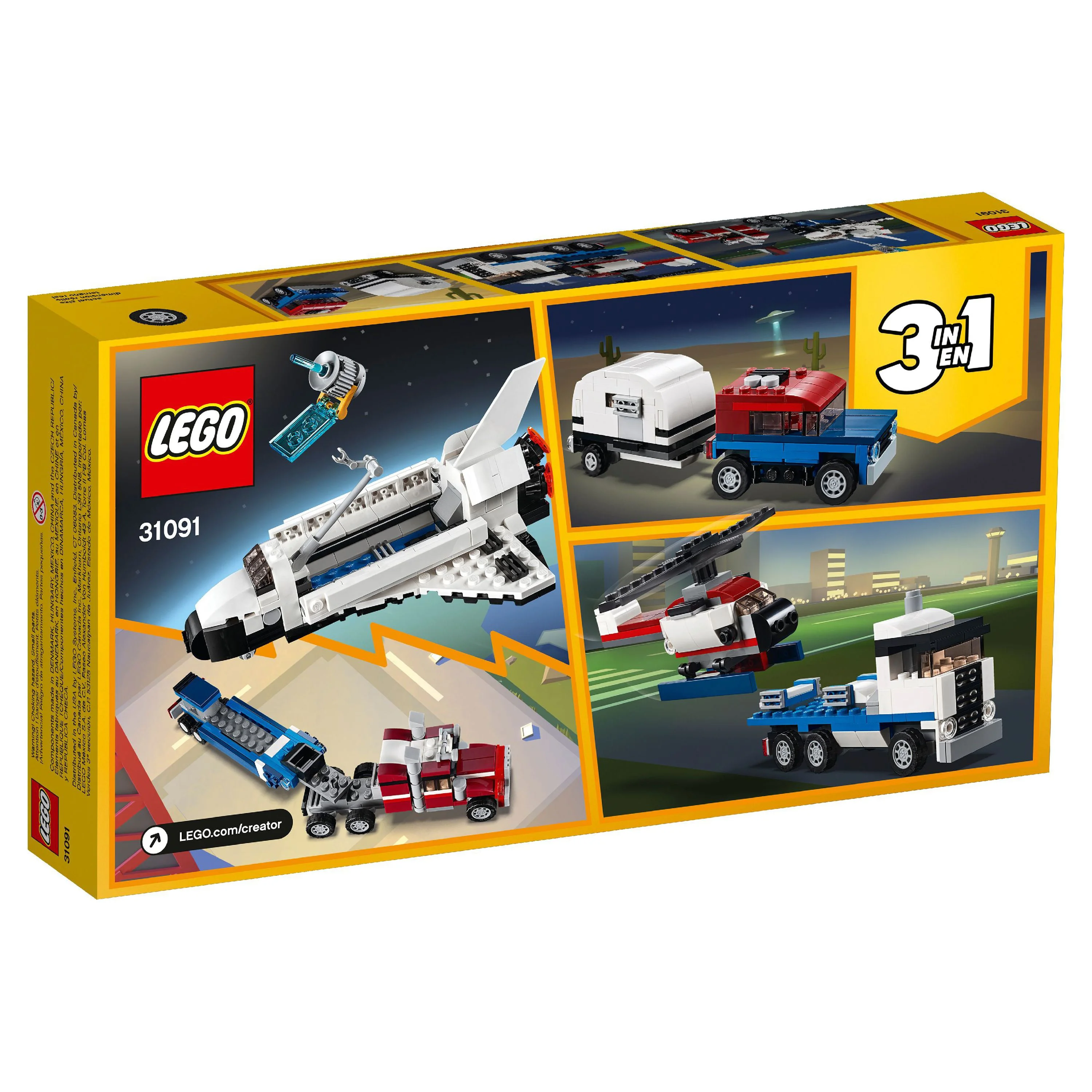LEGO Creator Kid's 3 in 1 Shuttle Transporter Building Toy, 341 Piece