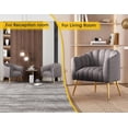 thumbnail image 4 of SEYNAR Oversized Glam Velvet Pumpkin Barrel Accent Chair,Modern Upholstered Cream Side Sofa Armchair for Living Room,Vanity (Grey), 4 of 14