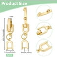 6Pcs 18K Real Gold Plated Brass Gold Fold Over Clasp Foldover Extension