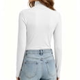 thumbnail image 5 of XRoczxe Women's Turtleneck Long Sleeve Shirt, Soft Stretchy Slim Fit Mock Neck Top, Casual Basic Solid Color Tee for Fall Winter Layering & Daily Wear, 5 of 9