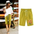 thumbnail image 2 of Top and Shorts Sets for Women, Womens Elastic Waist Printing Drawstring Shorts, 2 of 3
