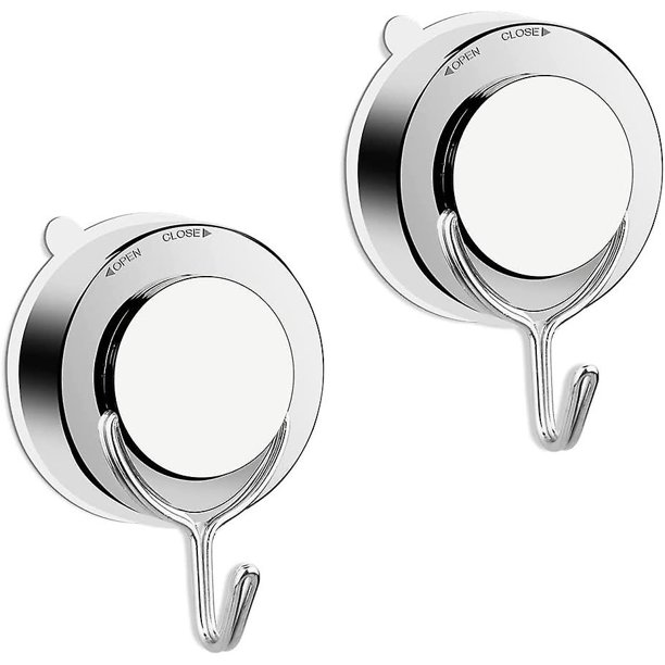 Gancho de ventosa de vacío, gancho de ventosa para baño, inodoro, cocina, gancho de pared de succión Potente gancho de toalla Gancho de ducha de acero inoxidable (2) Banban