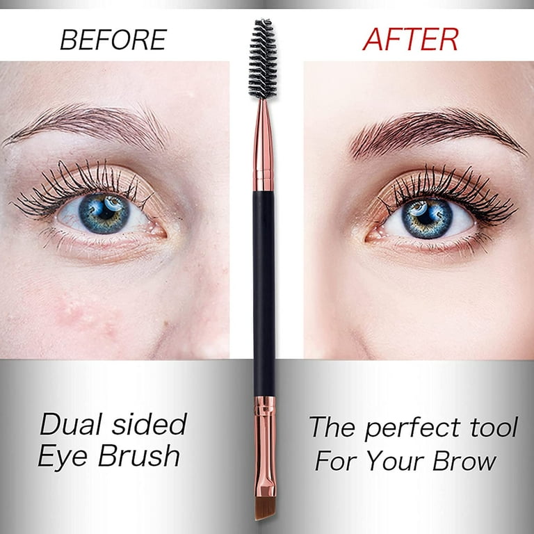 Eye Makeup Brushes Set - Eyebrow Brush, Spoolie Brush, Angled Brow