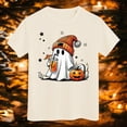 thumbnail image 2 of TOWED22 Boys Girls Halloween Shirts Toddler Short Sleeve Truck Boo Ghost Pumpkin Tee Tops T-Shirts,Beige,5-6 Y, 2 of 7