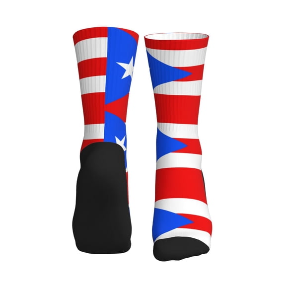 Men Women Puerto Rico Flag Funny Novelty Mid-Crew Socks