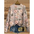 thumbnail image 2 of Tops de Larga de Otoño para Mujer, Suéteres de Cuello Redondo con Estampado 3D, Ropa Informal Holgada y Elegante para Vacaciones MYzq01 M, 2 of 3