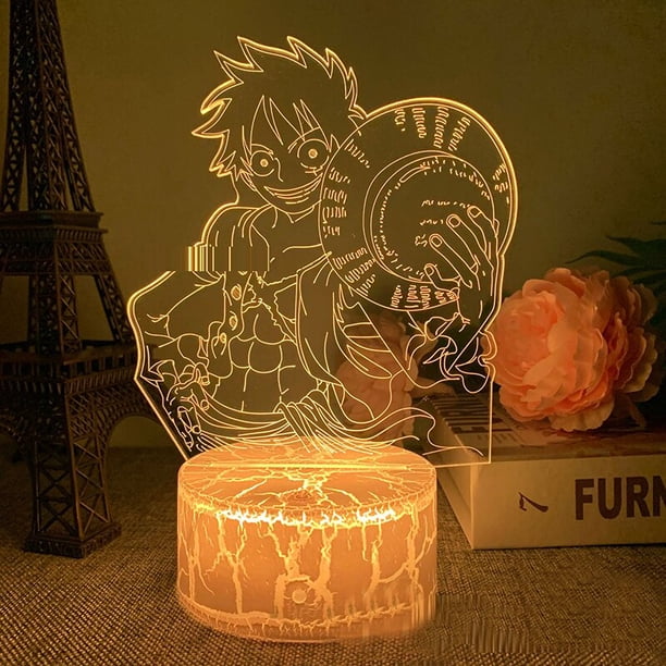 Luffy Chopper Zoro-figuras de Anime de una pieza, luz nocturna de Manga, lámpara de dormitorio acrílica, regalo de cumpleaños para niños, 35 modelos, 7/16