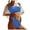 D164/Blue, variant on Afdoent Womens Bikini Sets Women Two Piece Solid Color Swimwear High Waisted Split Swimsuit Bikini Beachwear Padded Swimwear Beachwear