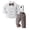 18#Coffee, variant on Toddler Boys Striped Suspender Gentleman Suit Birthday Wedding Outfit Soft Stripe Long Sleeve Shirts Solid Bow Tie Cotton Suspender Long Pants