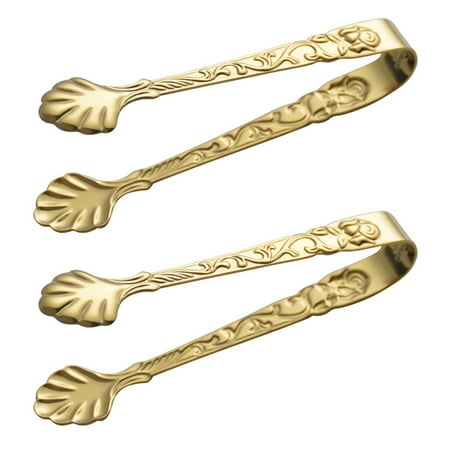 

2Pcs Stainless Steel Ice Cube Clips Sugar Tongs Foods Clips Kitchen Serving Tong