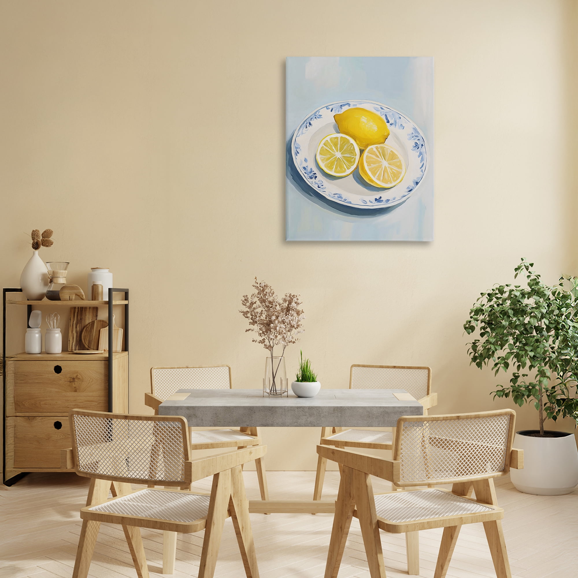 Stupell Industries Plate of Juicy Lemons Canvas Wall Art, design by The Prints Vibe