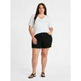 thumbnail image 2 of Terra & Sky Women's Plus High Rise A Line Denim Shorts, 5" Inseam, Sizes 16W-26W, 2 of 5
