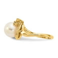 thumbnail image 3 of 14K Yellow Gold Ring Band Pearl Freshwater White Diamond Round, Size 7, 3 of 5
