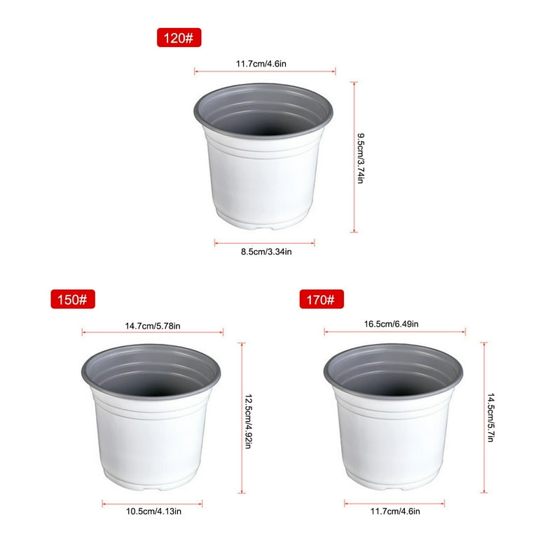NZND Plastic Pots for Indoor/Outdoor Plants, Garden Seedling Nursery Planter,  1/2.2/3.2 Gallon, White - Walmart.com