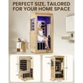thumbnail image 3 of 1 Person Far Infrared Sauna for Home Spa, Low EMF Wooden Dry Sauna Room with LCD Control Panel, Tempered Glass Door, 7 Colors Lighting, 66.93"x31.44"x31.44", 3 of 9