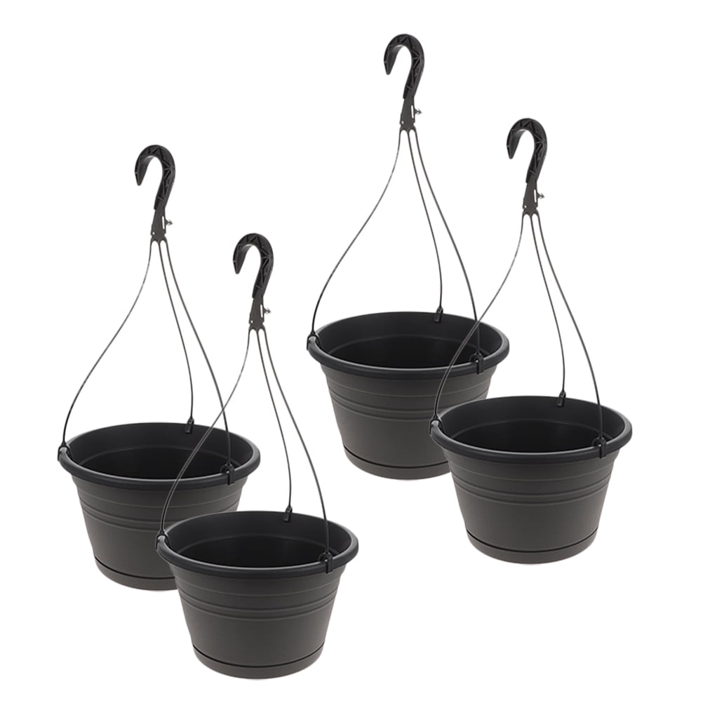 MLINS  4 Pcs for Indoor Plants Stackable Hanging Planters Balcony Black