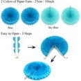 thumbnail image 3 of Fangsheng 21 Pcs Party Decoration, Blue Hanging Paper Fans, Tissue Pom Poms, Garlands String Polka Dot and Triangle Bunting Flags for Boy Birthday Parties, Bridal Showers, Baby Showers, Wedding, 3 of 7