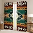 thumbnail image 2 of Erosebridal Bohemian Aztec Curtains for Living Room,Hippie Tribal 30%-50% Blackout Curtains Set of 2 (38x45),Curtains Pack of 2 (38x45),Boho Decoration, 2 of 6