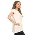 thumbnail image 3 of Women's Solid Casual Short Sleeve Loose Fit pockets Knit Tunic Top S-3XL, 3 of 4