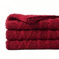 thumbnail image 3 of Battilo Dark Red Throw Blanket,Burgundy Woven Chenille Knit Throw Blankets,Christmas Decor,51"x67", 3 of 8