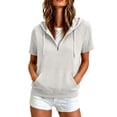 thumbnail image 3 of Breezora Women's Lightweight Short Sleeve Hoodie Slim Fit Casual Sweatshirt for Summer Outings, 3 of 6