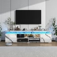 thumbnail image 6 of LED TV Stand for up to 85" TVs with Power Outlet, 73" Large Entertainment Center Console Table Gaming Soundbar Shelf with 2 Storage Cabinets, 6 of 9