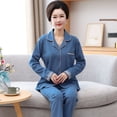 thumbnail image 1 of REDHOTYPE Femmes Matures Mode Imprimé Pyjama pour Dames Manches Longues Pantalon Long Coton Grande Taille Col Rond Tenue de Détente Ensemble Deux Pièces, 1 of 2
