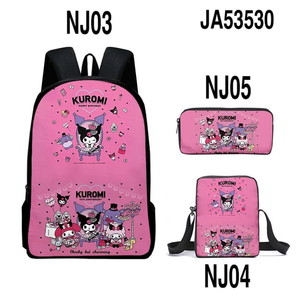 Mochila 3 en 1 Sanrio con dibujos animados, fiambrera, Hello Kitty, Cinnamoroll, My Melody, Kuromi, Anime, portátil, bolsas de aislamiento de tienda