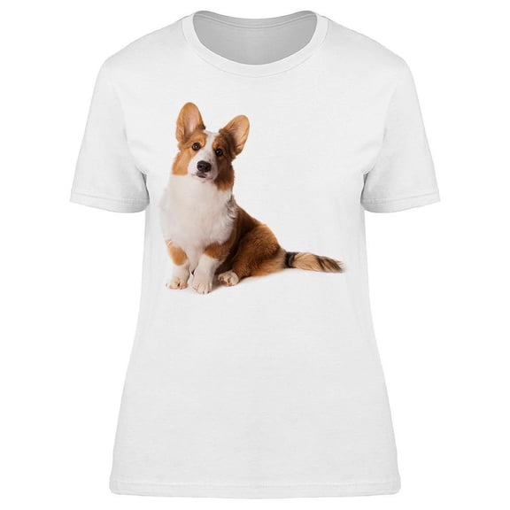 Furry Welsh Cardigan Corgi T-Shirt Women -Image by Shutterstock Women T-Shirt, Female Large
