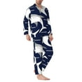 thumbnail image 3 of Kll Angry Shark Sleepwear Mens Flannel Pajamas,Long Cotton Pj Set, 3 of 9