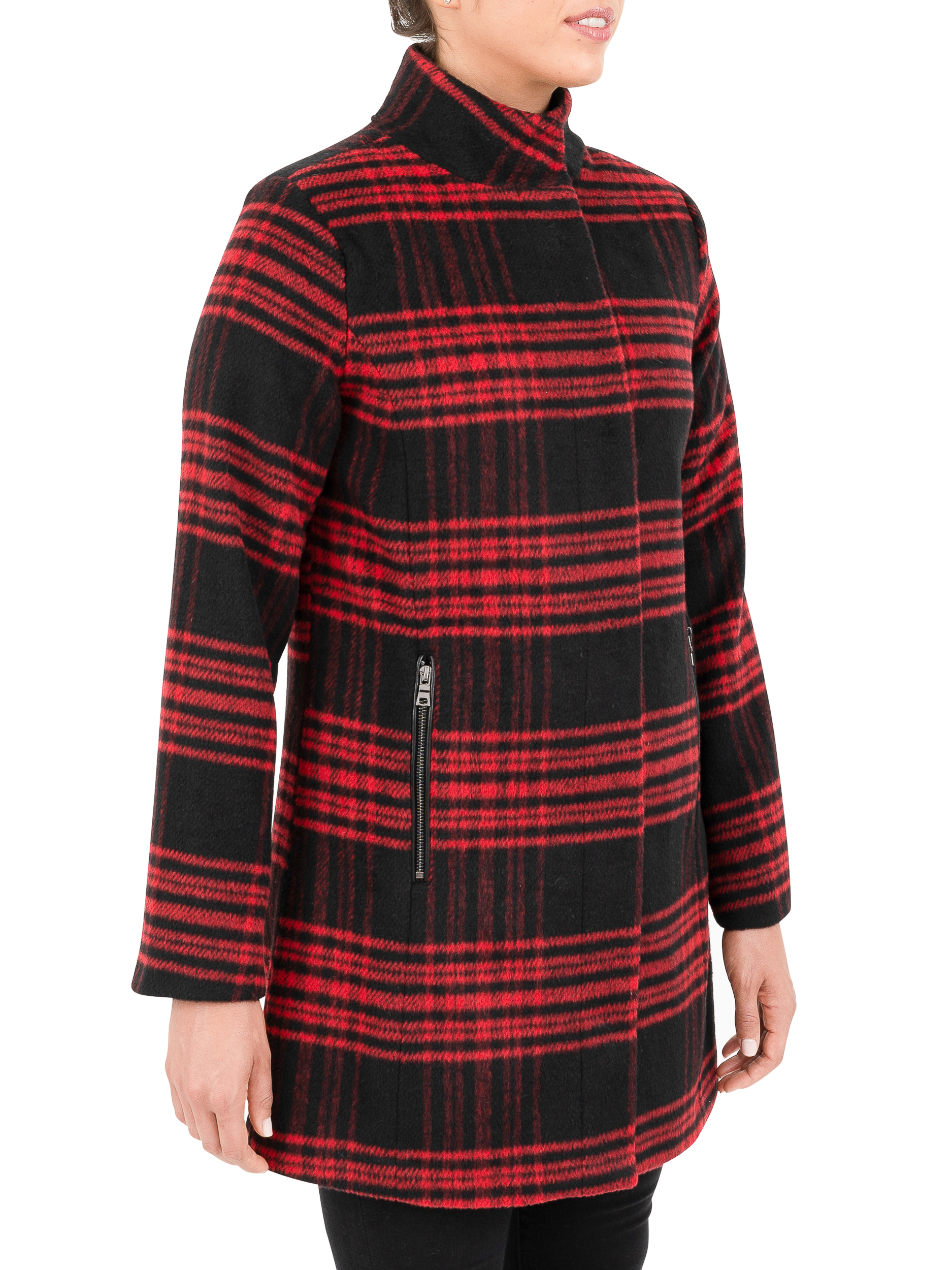 Cyn & Luca Women's Single Breasted Plaid Coat