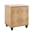thumbnail image 1 of Benjara Hensley 22 Inch 2 Drawer Wood Nightstand, Grooved Front, Brown, 1 of 4