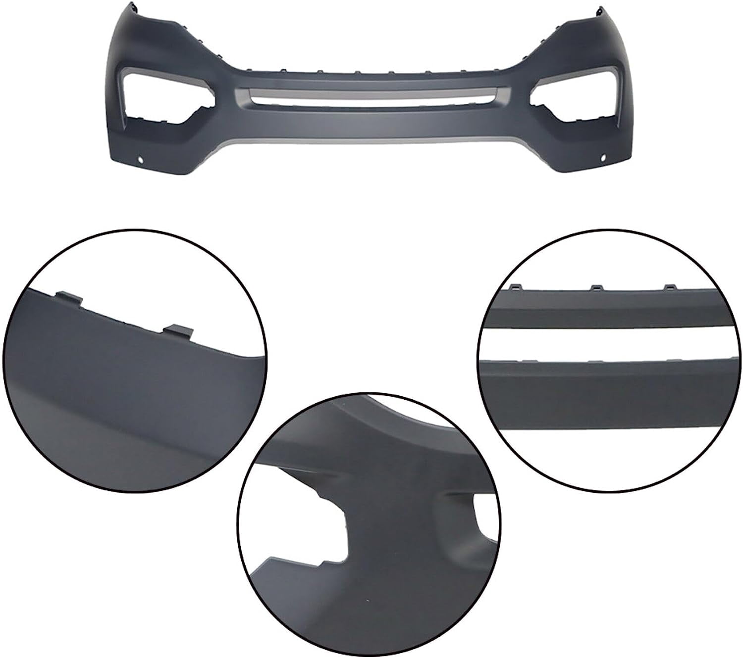 waltyotur Front Bumper Replacement for Ford Explorer 2020 2021 with Park Sensor Holes