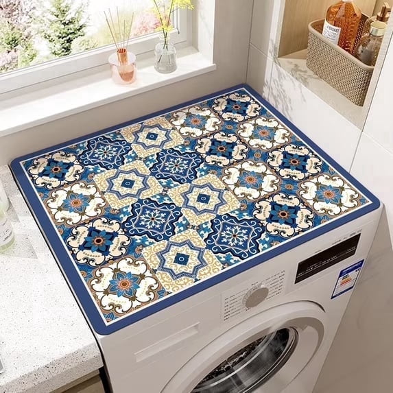 Boho Washer Cover Mat, Dryer Top Protector Pad, Anti-Scratch Appliance Decorative Cover